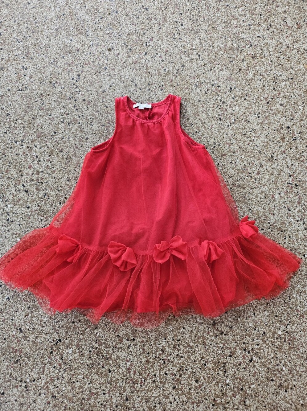 Audrey Camille Red Tulle Bow Party Dress for Girls 5T